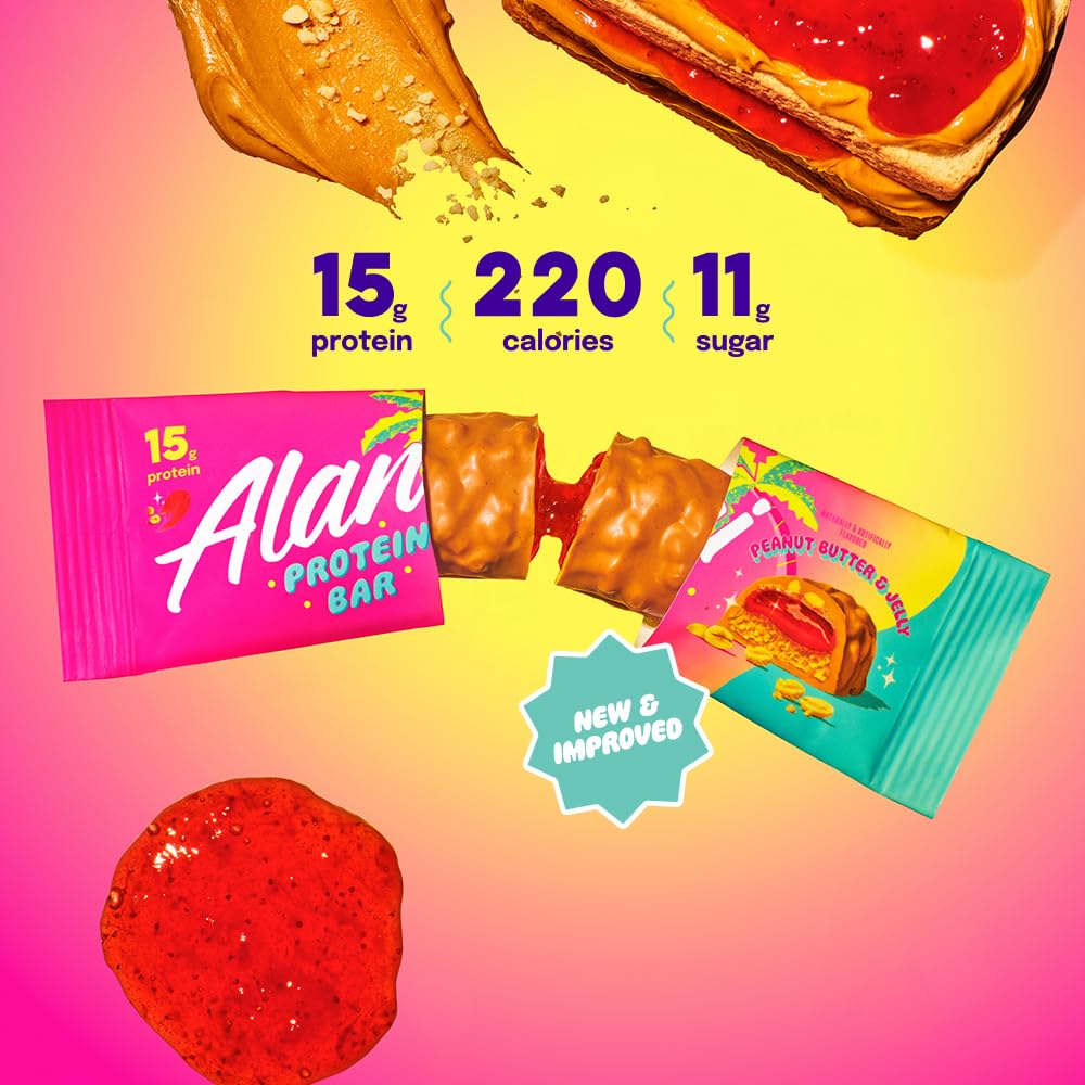 Alani Nu Protein Bars PEANUT BUTTER & JELLY 12 ct