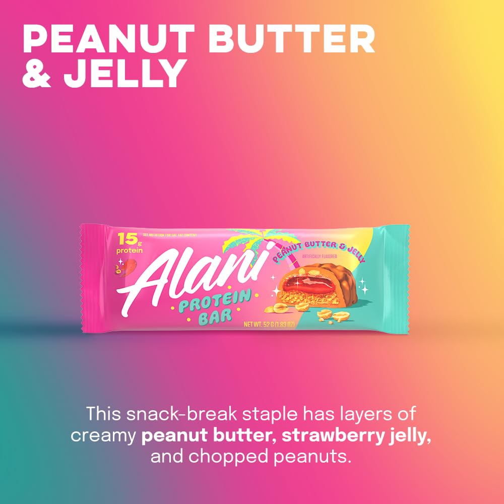 Alani Nu Protein Bars PEANUT BUTTER & JELLY 12 ct