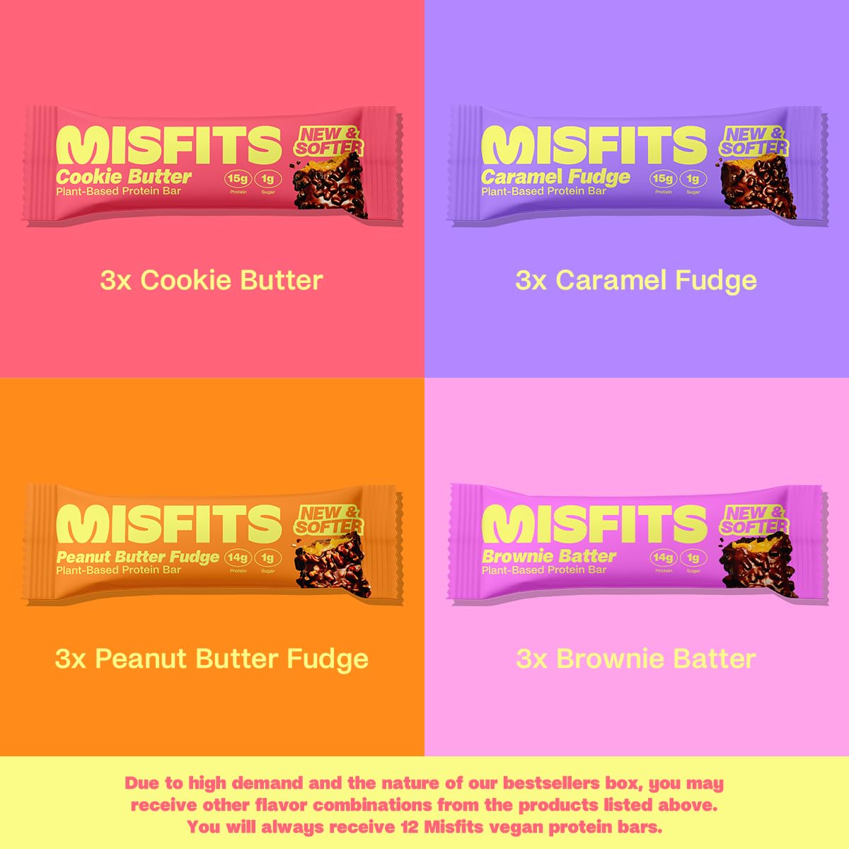 Misfits Vegan Protein Bars Variety pack