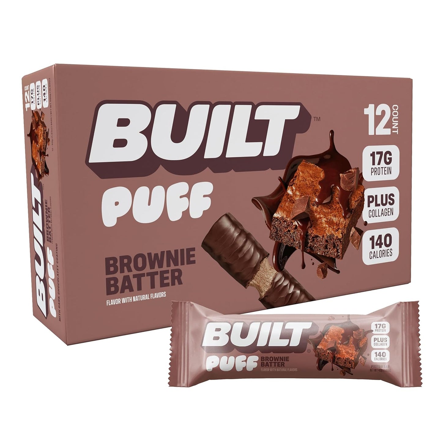 Built Puff Protein Bars Brownie Batter Puff 12ct