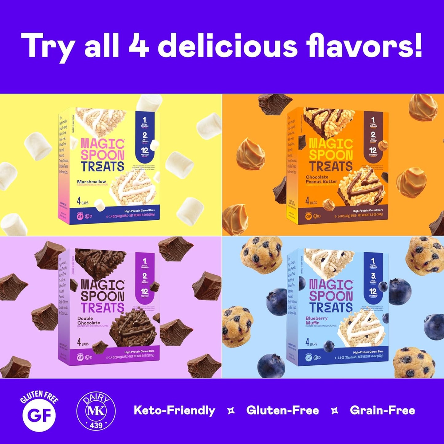 MAGIC SPOON Treats - High Protein Bars variety pack 8 ct