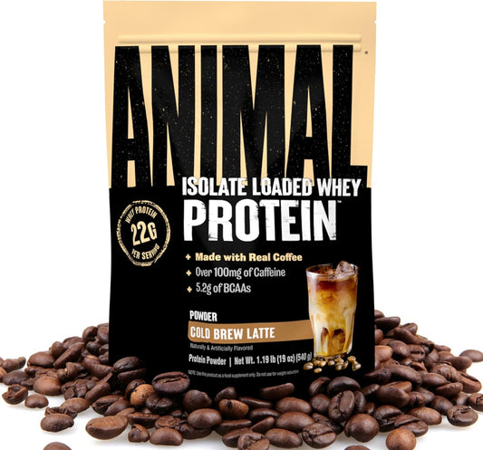 Animal Whey Isolate Protein Powder Cold Brew Latte 1 lb