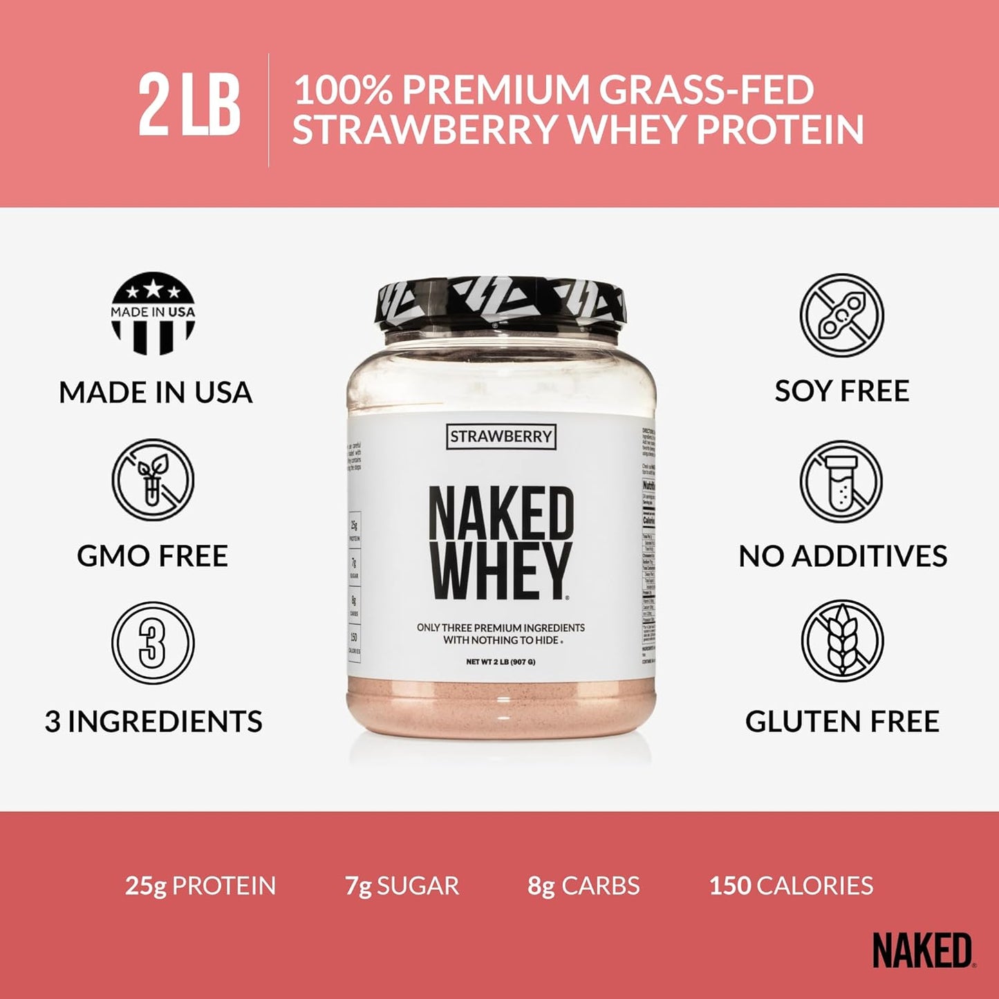 NAKED Whey Chocolate Protein Powder Strawberry